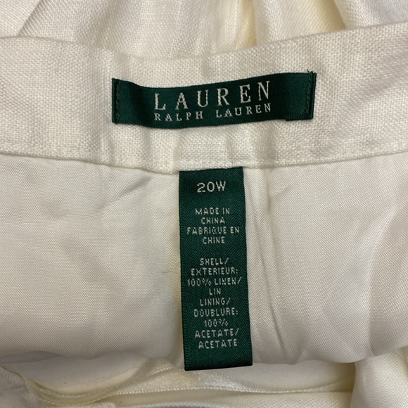Lauren - White lined linen pants NWT - Picture 2 of 7